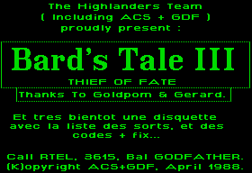 Crack Bard's Tale 3